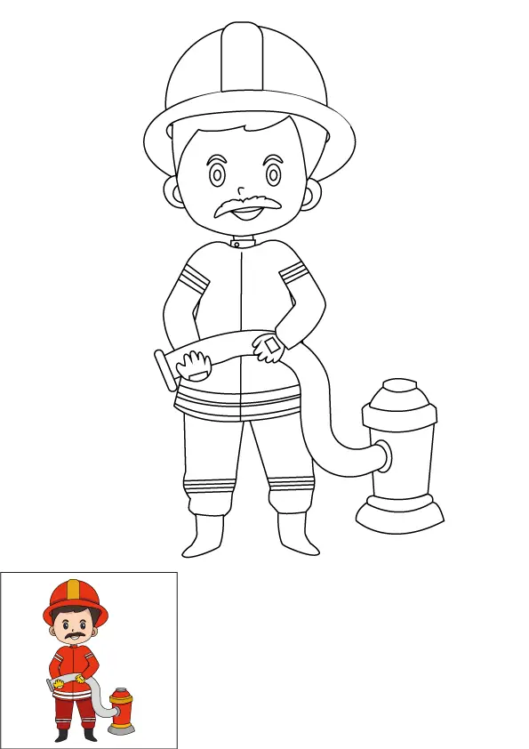 How to Draw A Fire Man Step by Step Printable Color