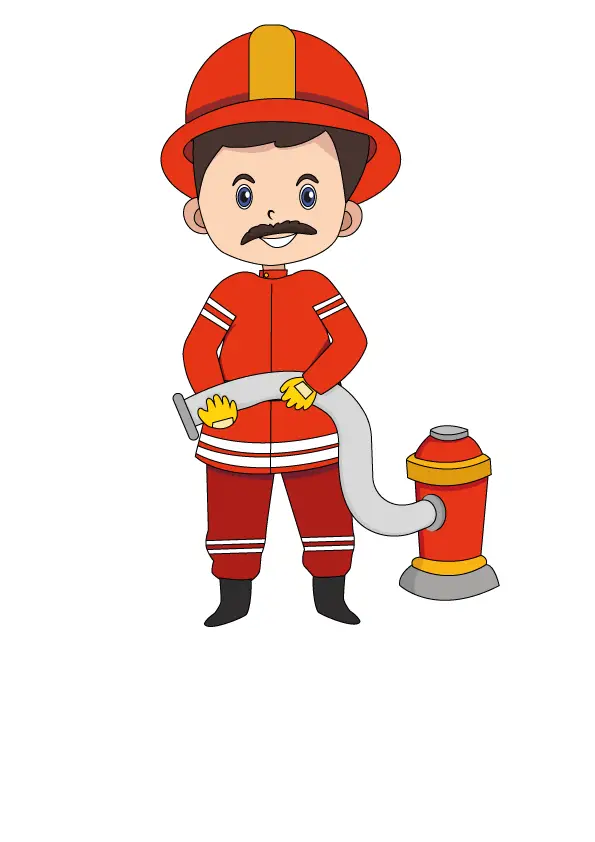 How to Draw A Fire Man Step by Step Printable