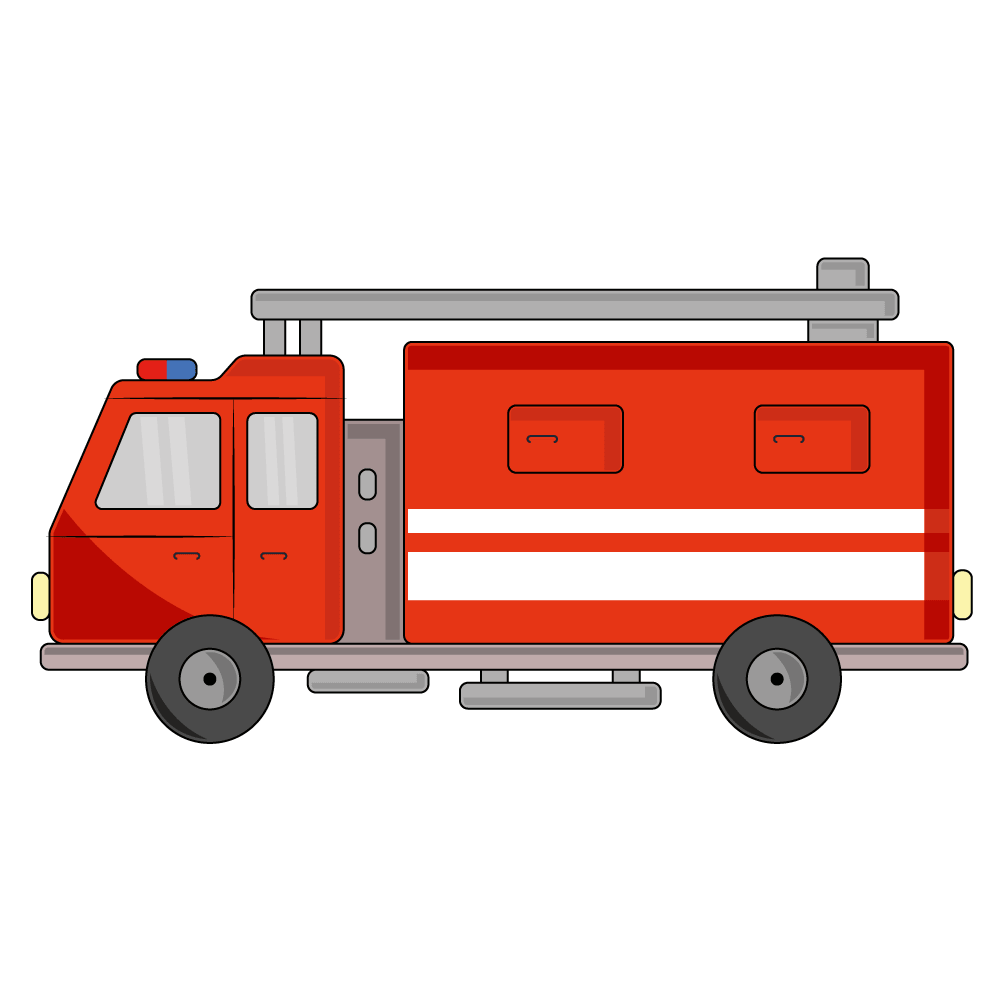 How to Draw A Fire Truck Step by Step Step  11