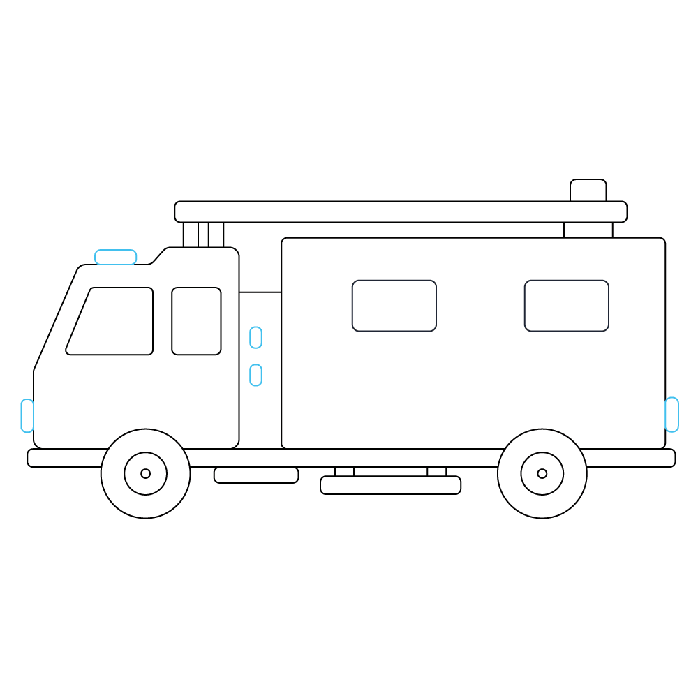 How to Draw A Fire Truck Step by Step Step  8