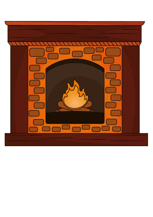 How to Draw A Fireplace Step by Step Printable