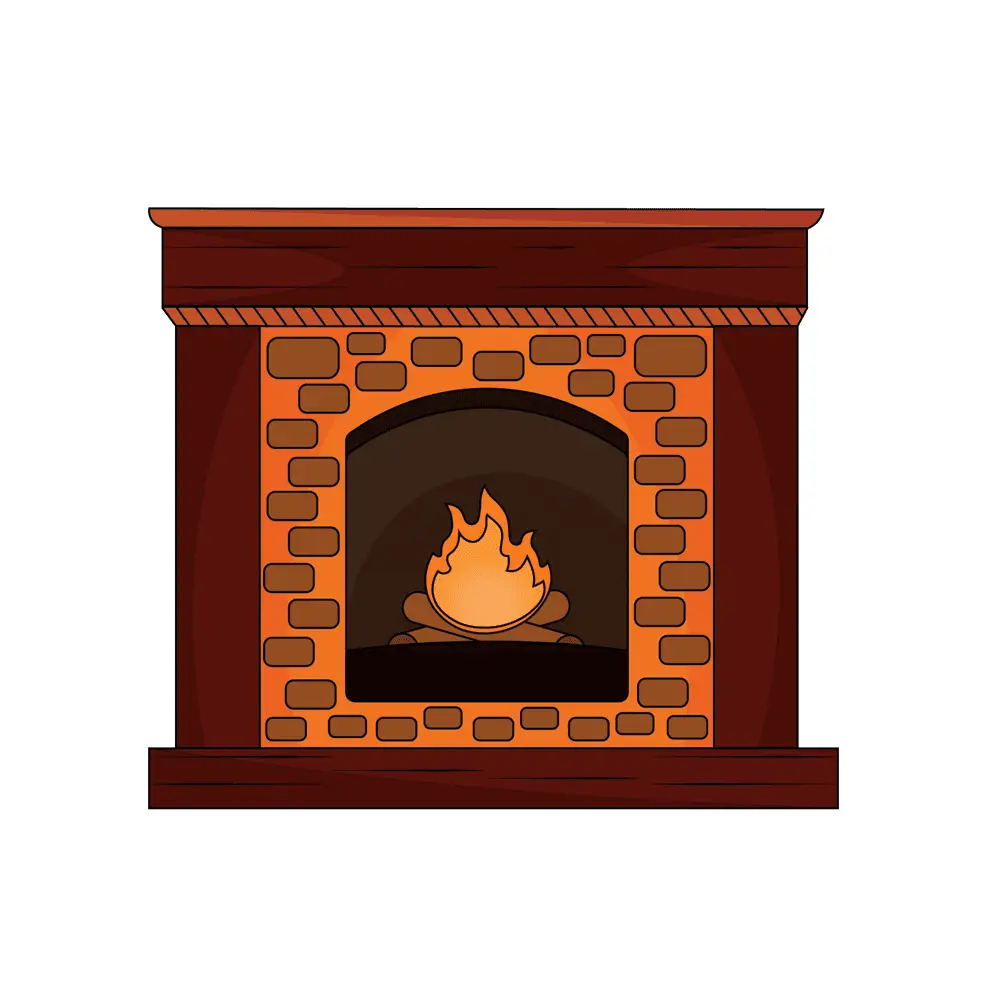How to Draw A Fireplace Step by Step Step  11