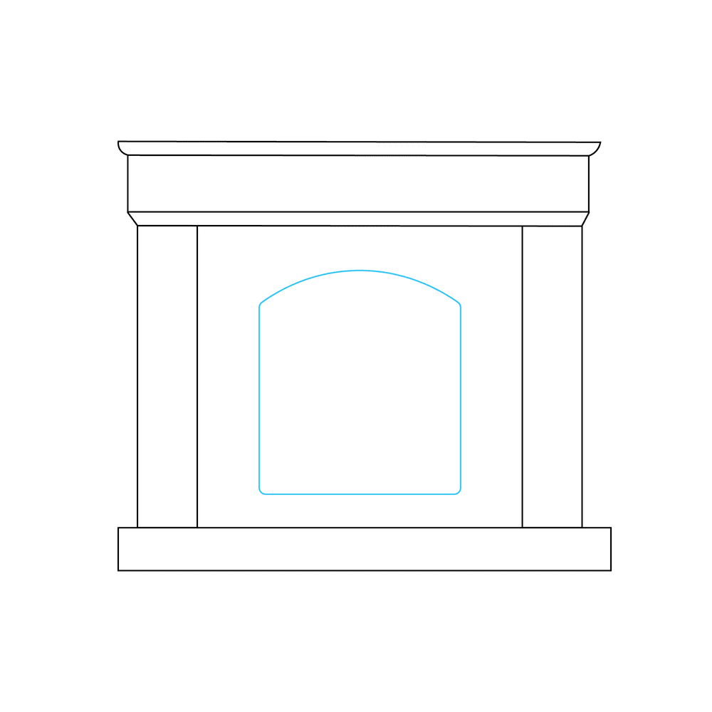 How to Draw A Fireplace Step by Step Step  6