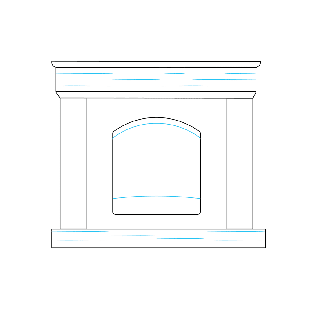 How to Draw A Fireplace Step by Step Step  7
