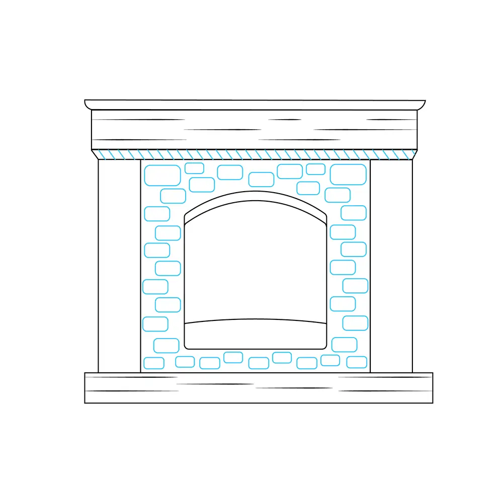 How to Draw A Fireplace Step by Step Step  8