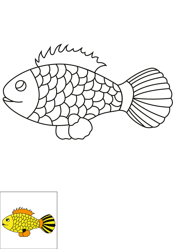 How to Draw A Fish Step by Step Printable Color