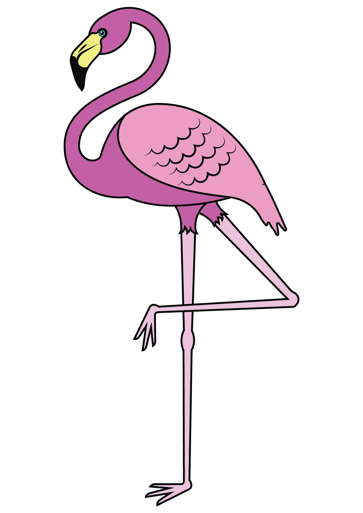How to Draw A Flamingo Step by Step Printable