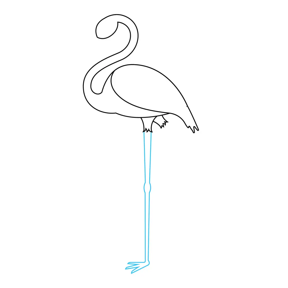 How to Draw A Flamingo Step by Step Step  4