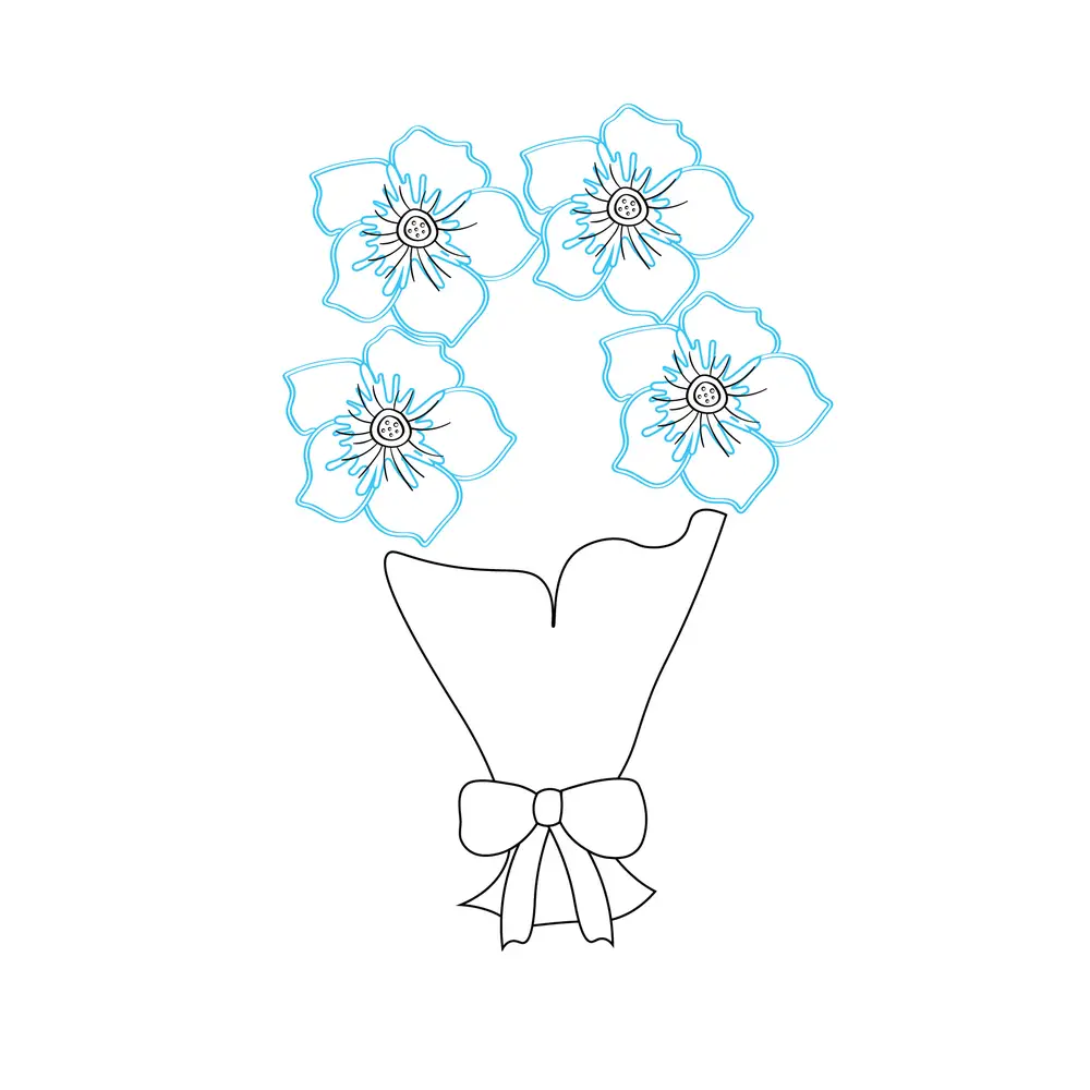 How to Draw A Flower Bouquet Step by Step Step  4