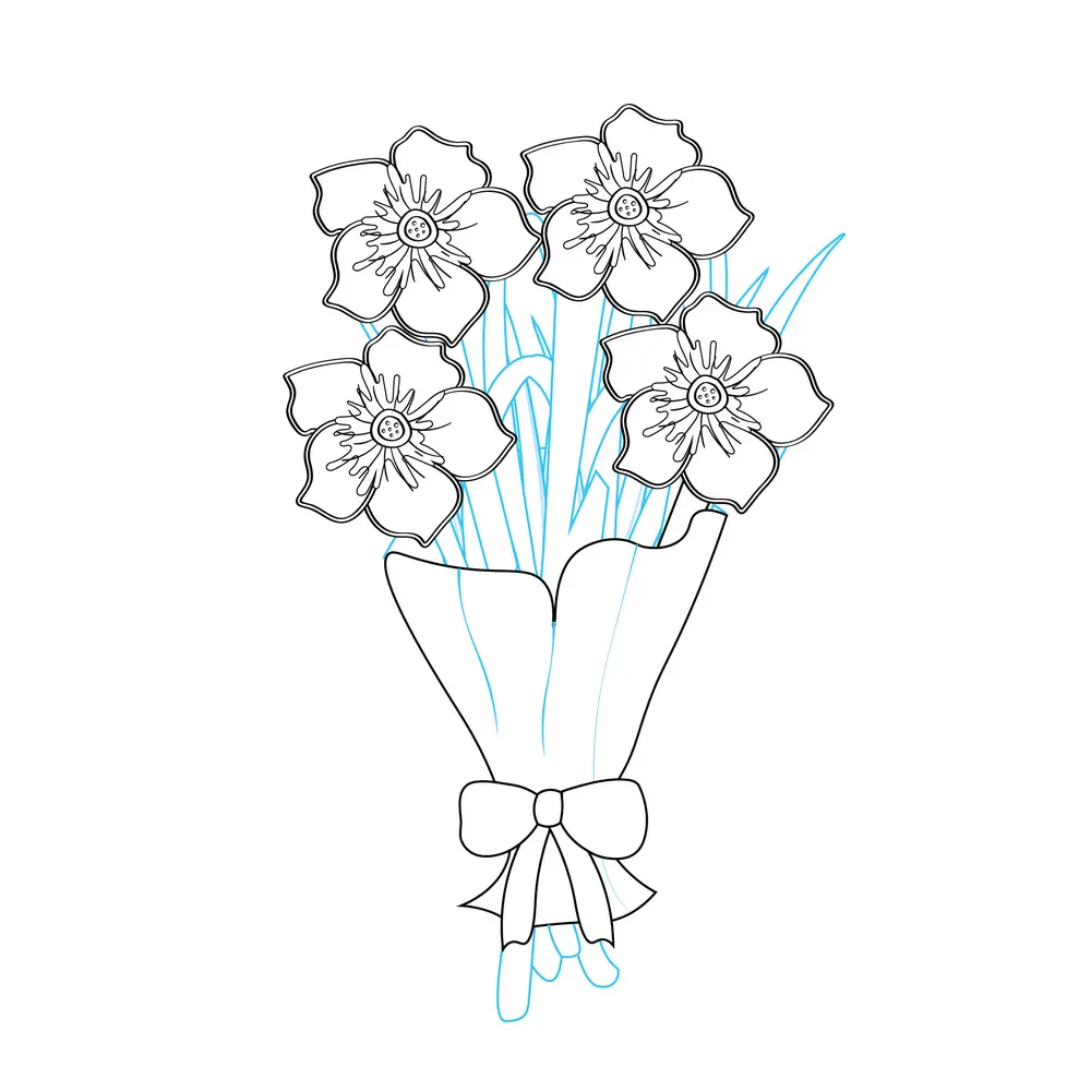 How to Draw A Flower Bouquet Step by Step Step  5