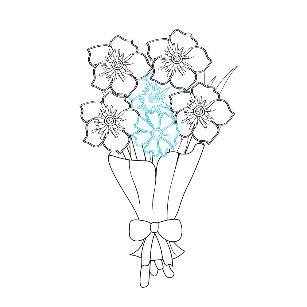 How to Draw A Flower Bouquet Step by Step Step  6
