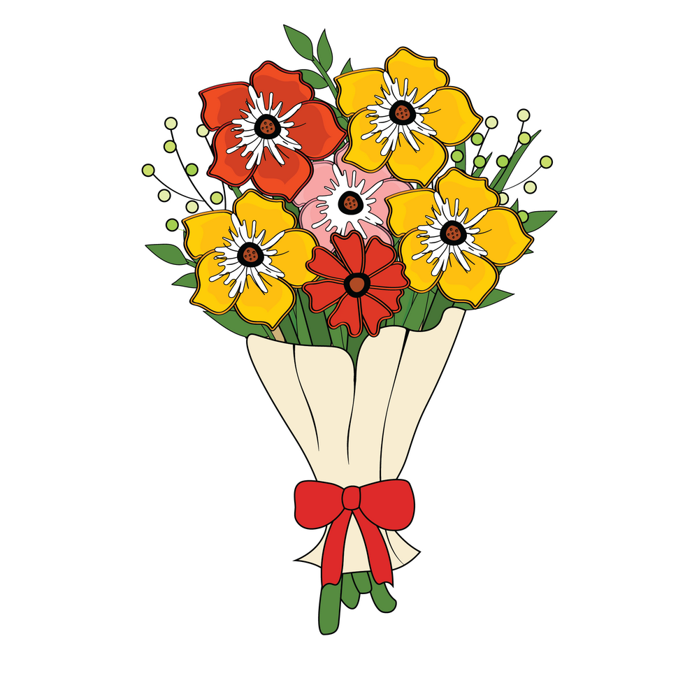 How to Draw A Flower Bouquet Step by Step Step  9