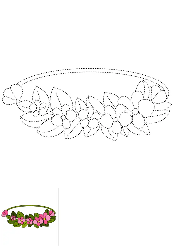 How to Draw A Flower Crown Step by Step Printable Dotted