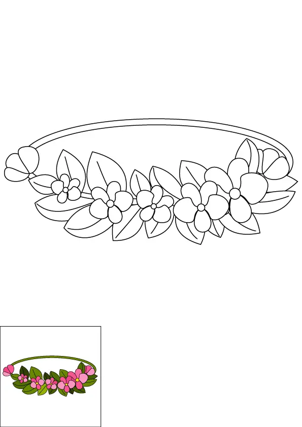 How to Draw A Flower Crown Step by Step Printable Color