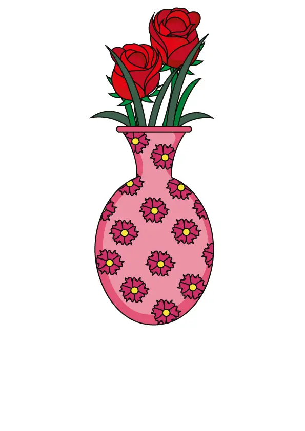 How to Draw A Flower Vase Step by Step Printable