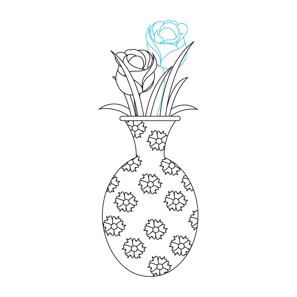 How to Draw A Flower Vase Step by Step Step  7