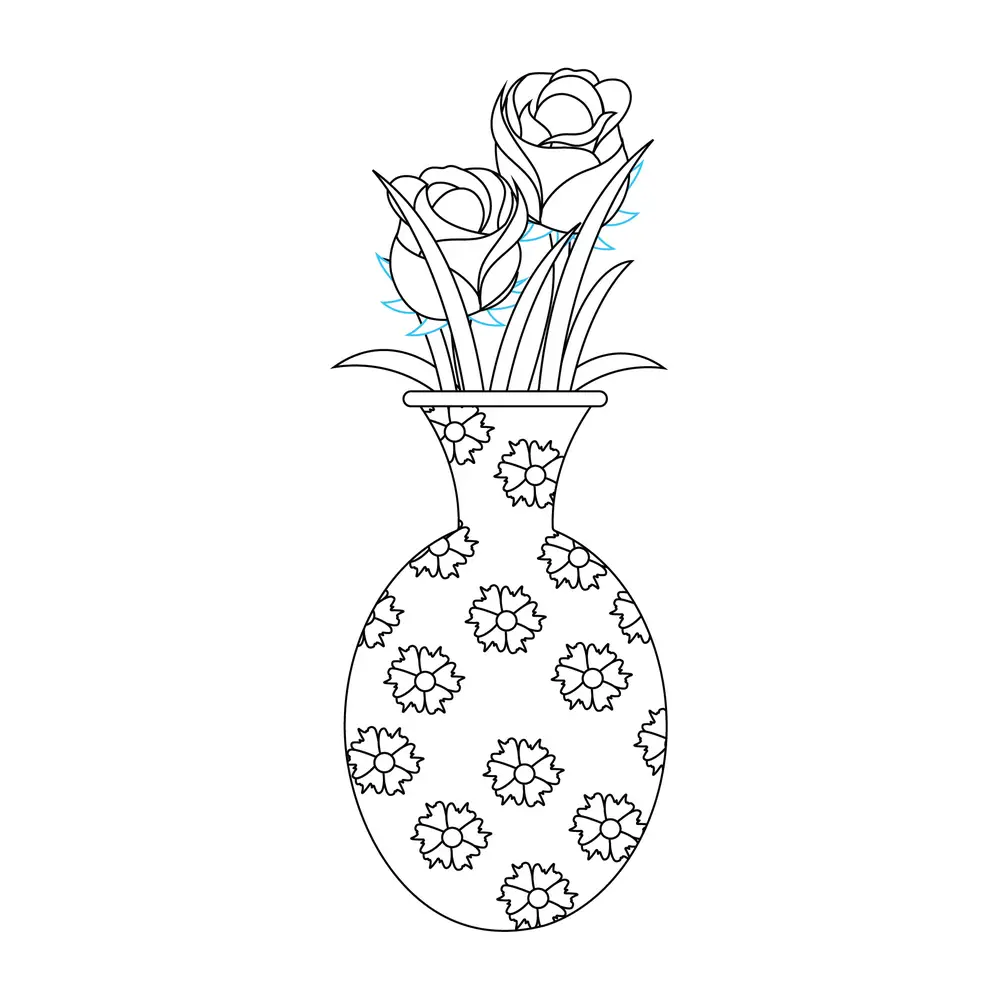 How to Draw A Flower Vase Step by Step Step  8