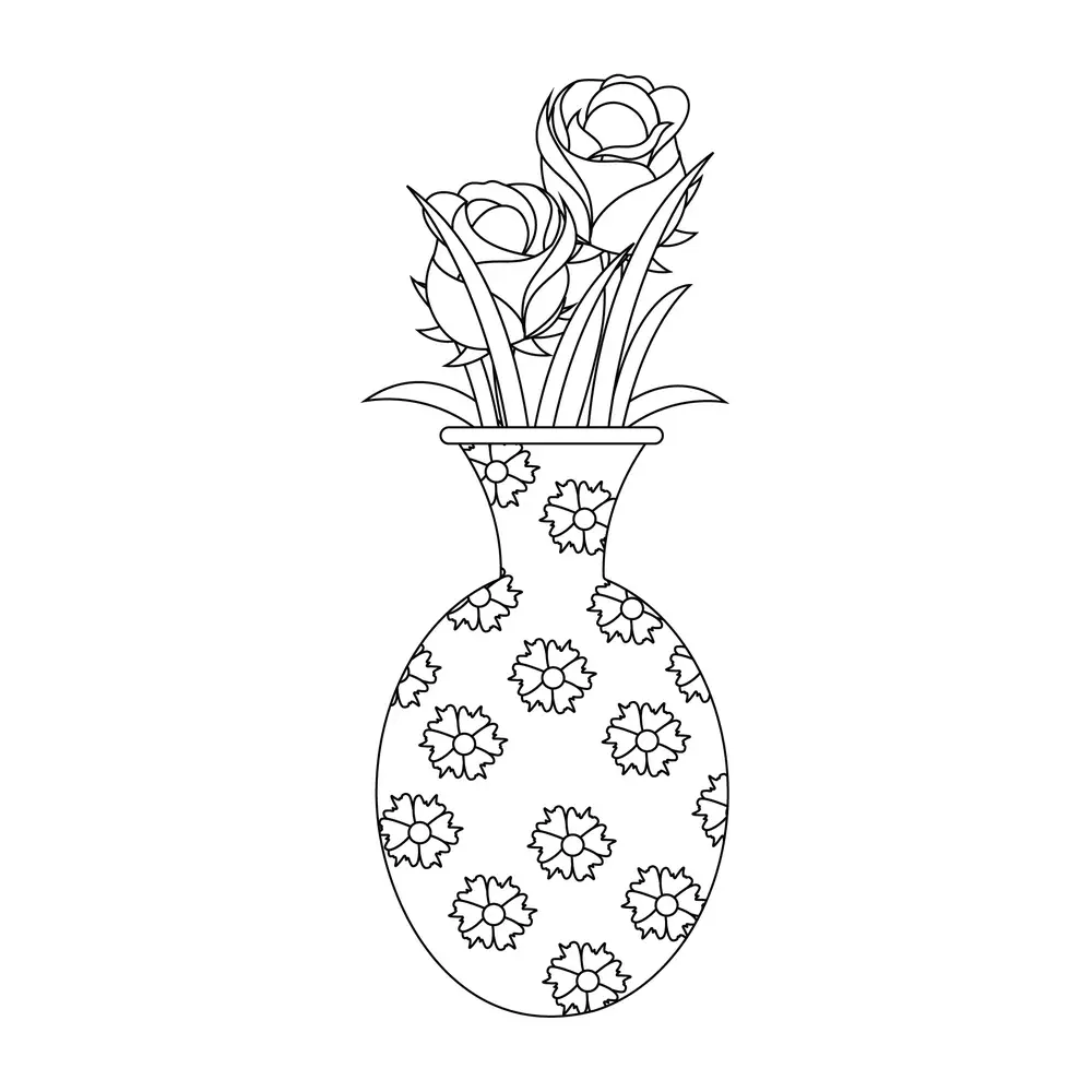 How to Draw A Flower Vase Step by Step Step  9