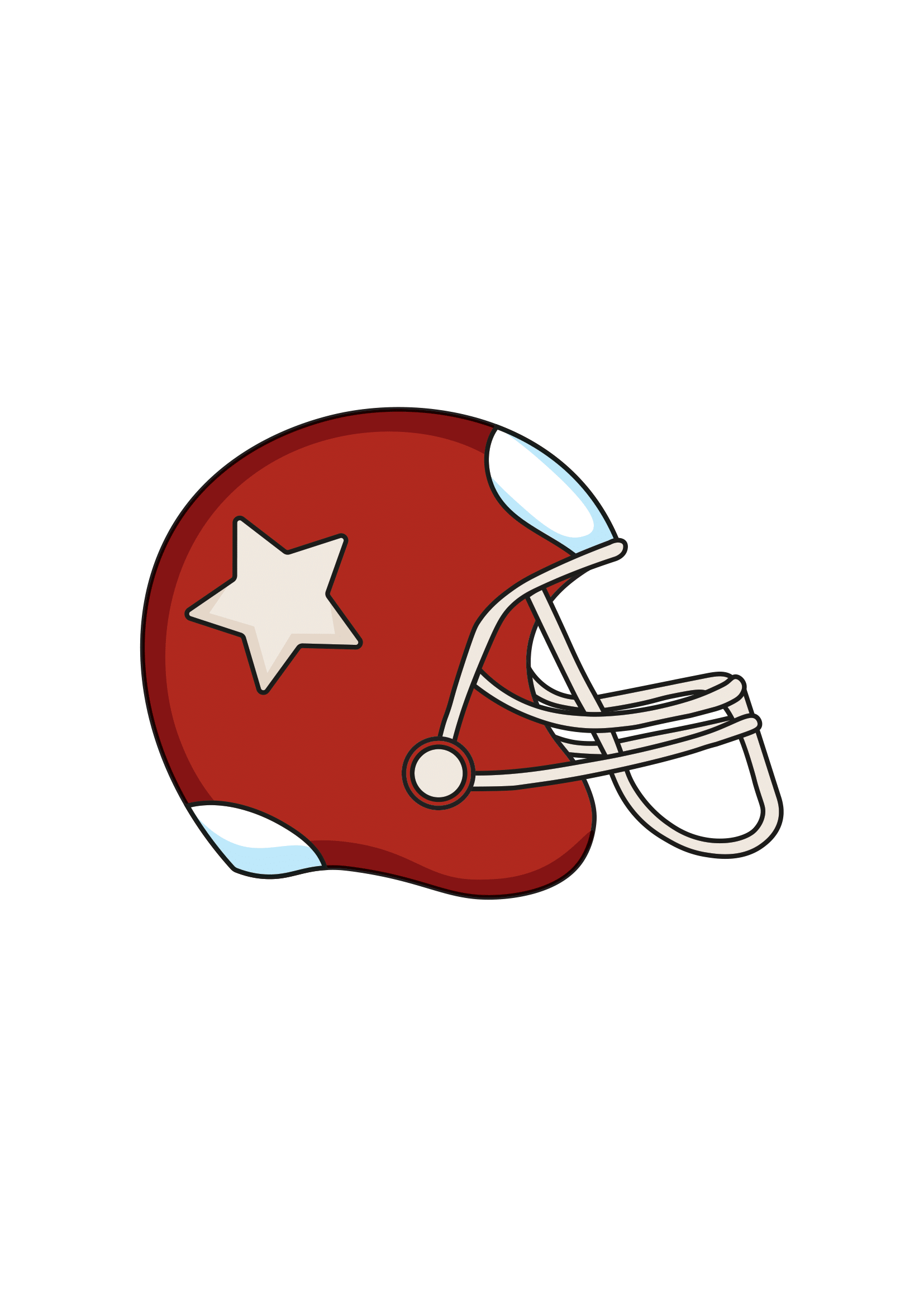 How to Draw A Football Helmet Step by Step Printable