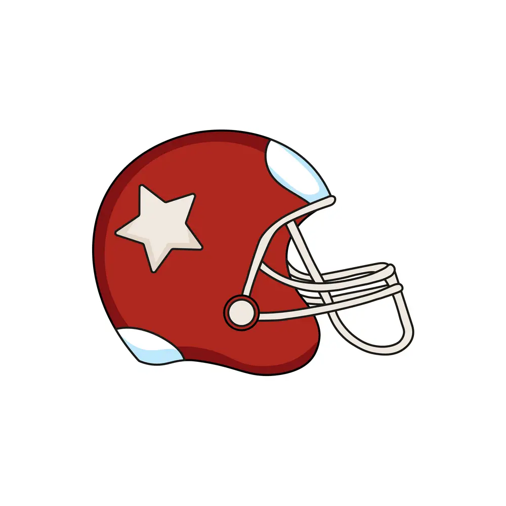 How to Draw A Football Helmet Step by Step Step  10
