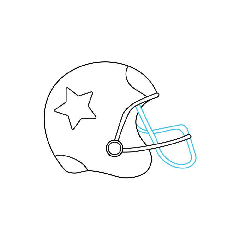 How to Draw A Football Helmet Step by Step Step  7