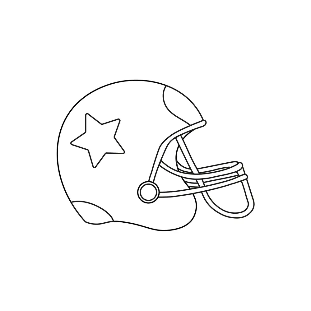 How to Draw A Football Helmet Step by Step Step  9