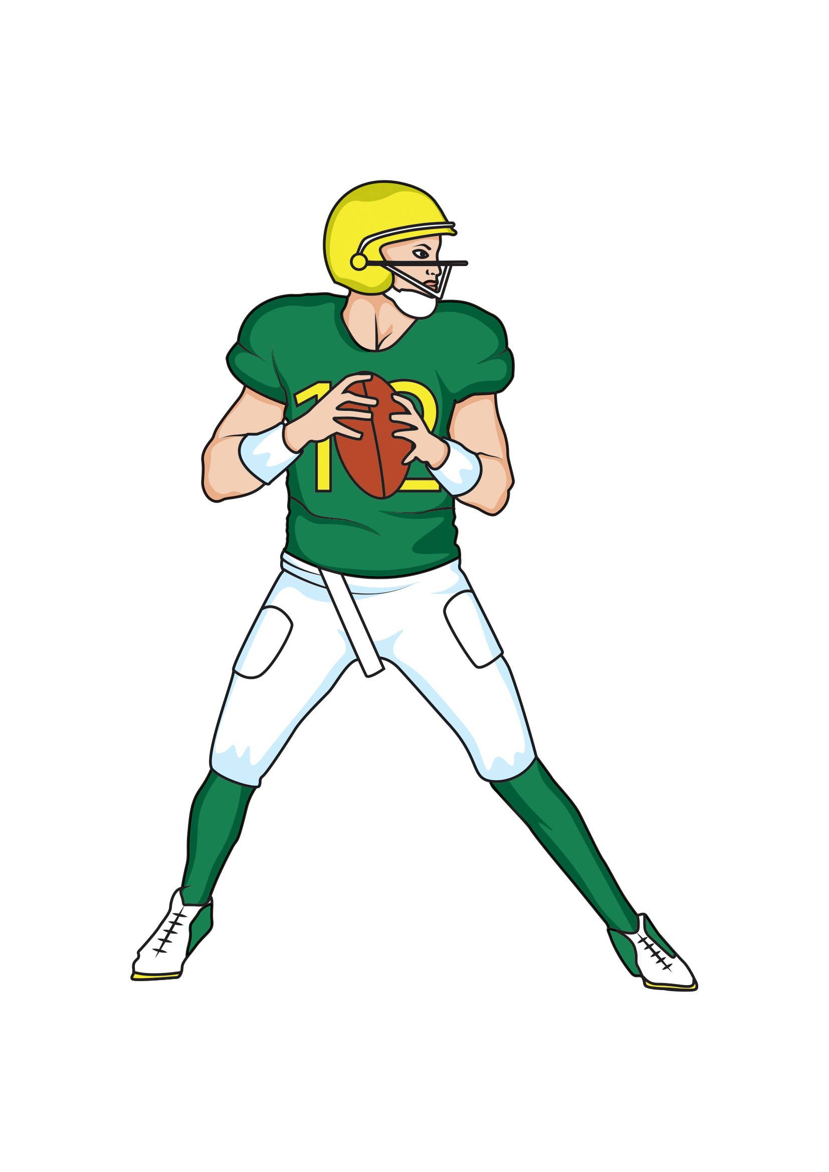 How to Draw A Football Player Step by Step Printable