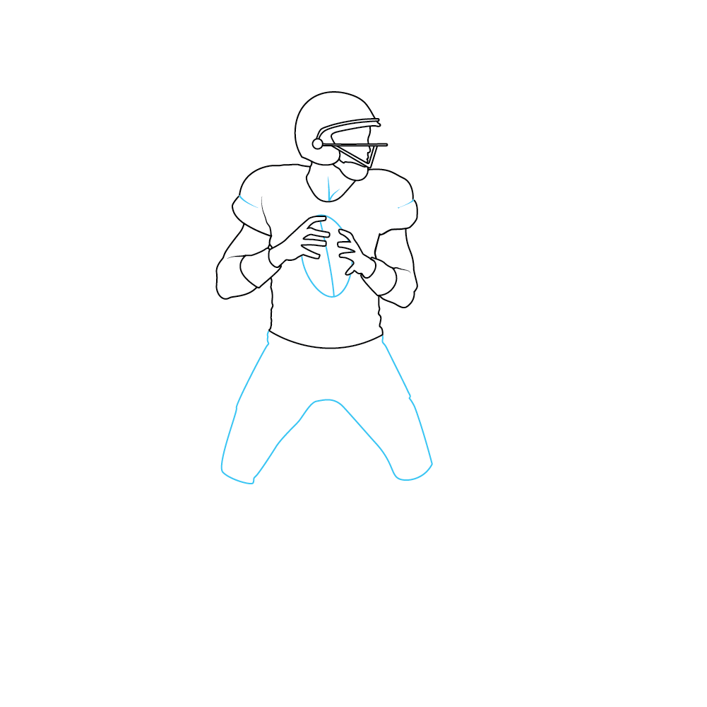 How to Draw A Football Player Step by Step Step  5