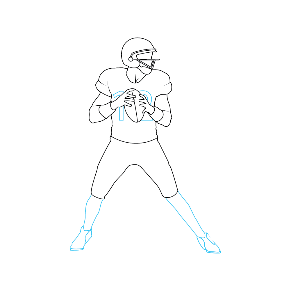 How to Draw A Football Player Step by Step Step  6