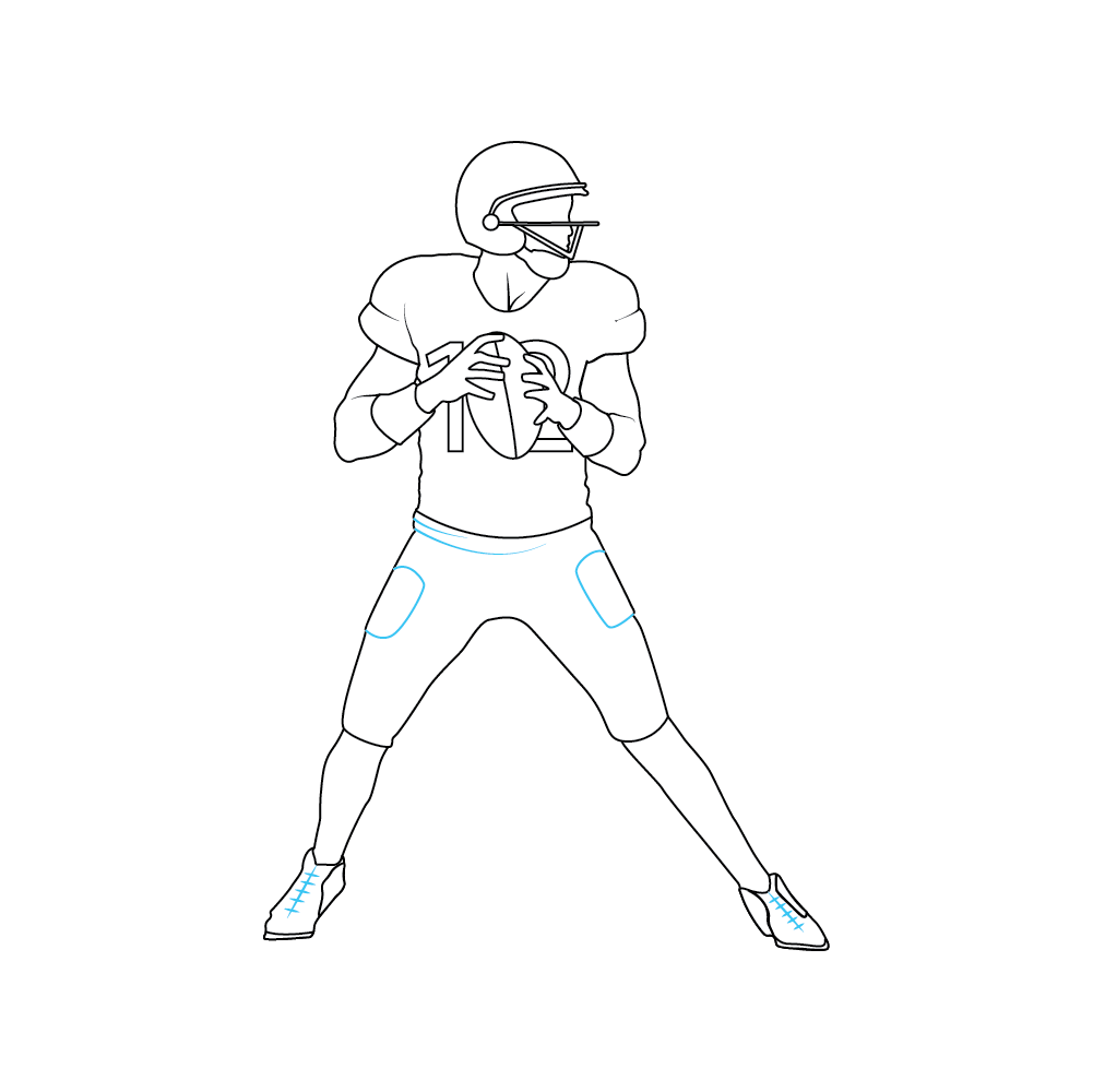 How to Draw A Football Player Step by Step Step  7