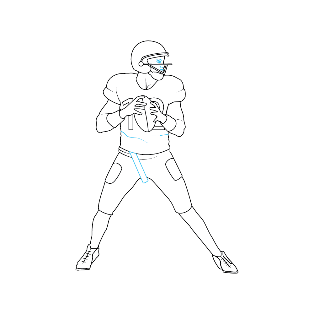 How to Draw A Football Player Step by Step Step  8