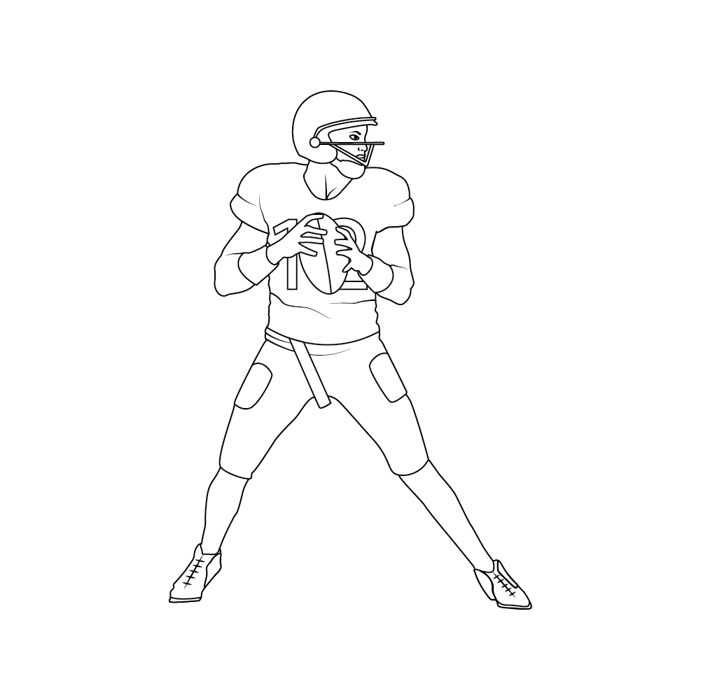 How to Draw A Football Player Step by Step Step  9