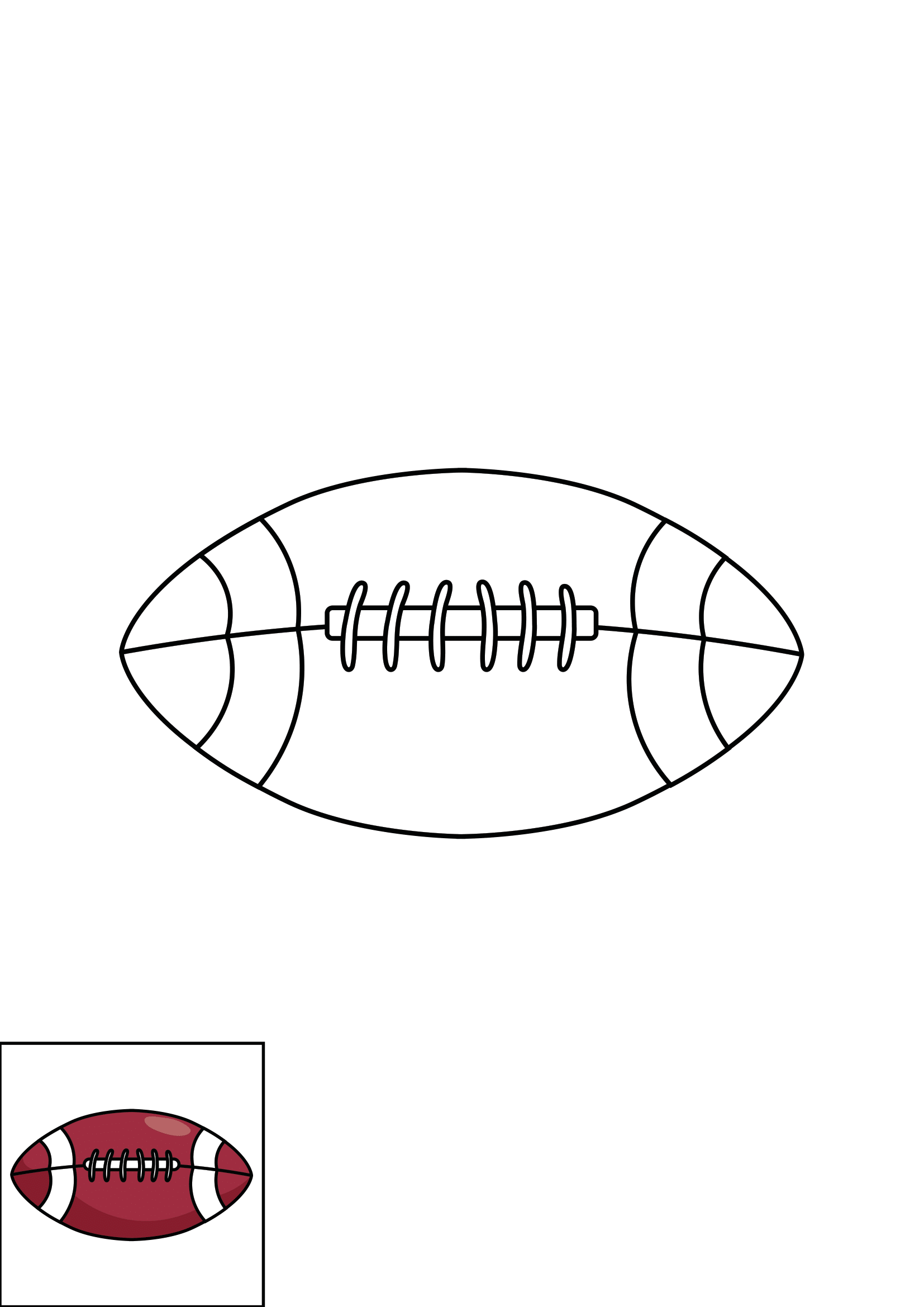 How to Draw A Football Step by Step Printable Color