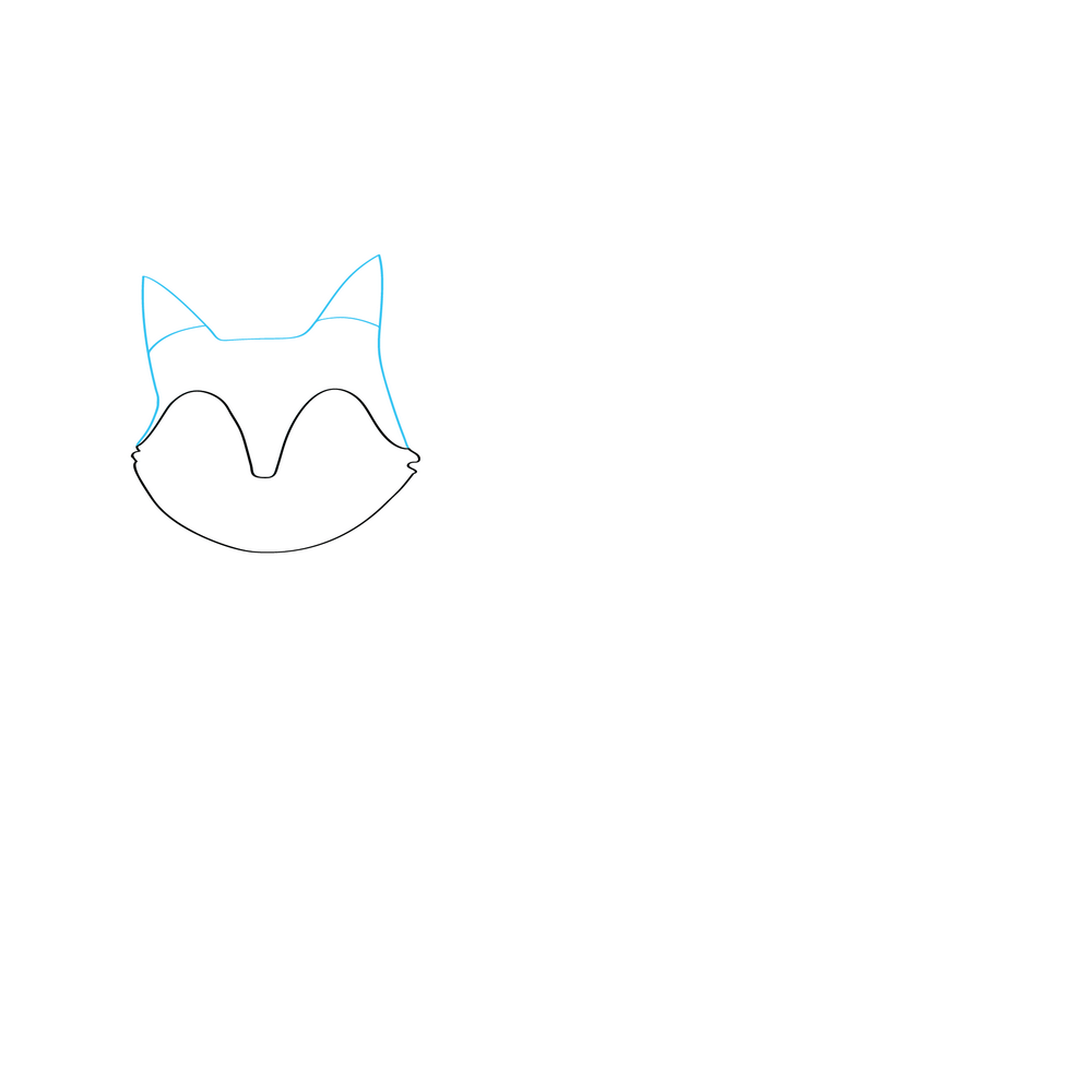 How to Draw A Fox Step by Step Step  2
