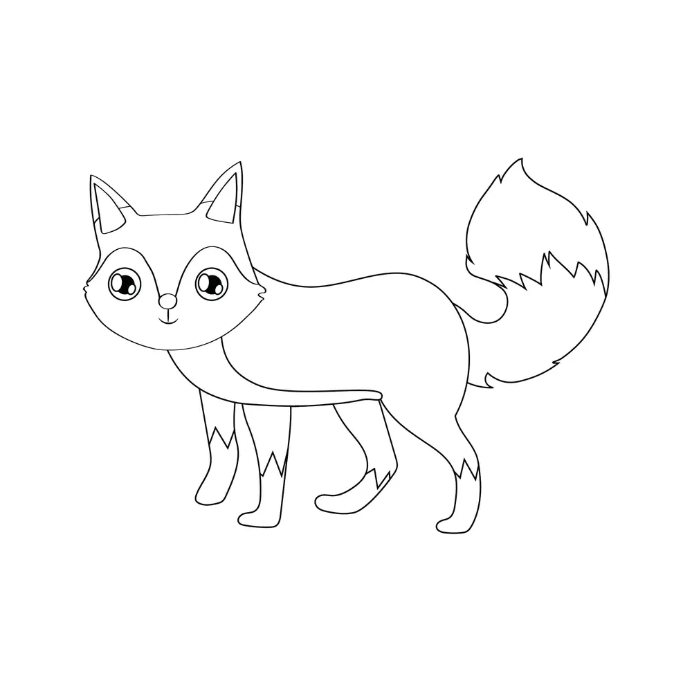 How to Draw A Fox Step by Step Step  7