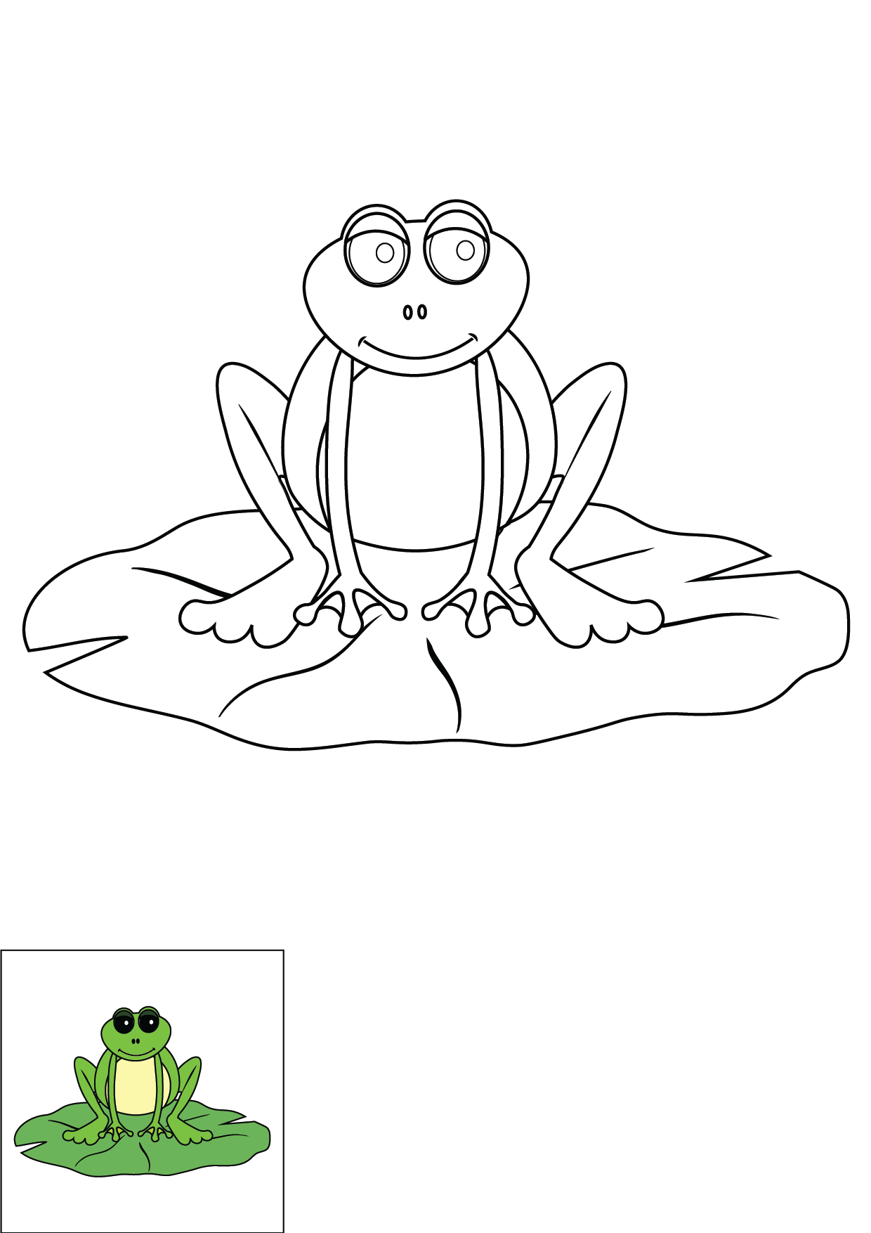 How to Draw A Frog Step by Step Printable Color