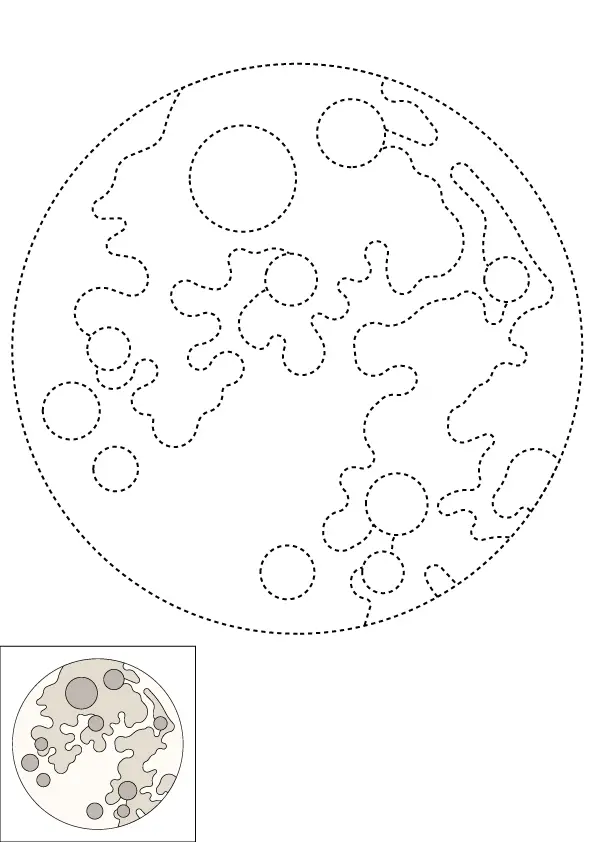 How to Draw A Full Moon Step by Step Printable Dotted