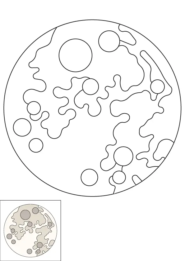 How to Draw A Full Moon Step by Step Printable Color