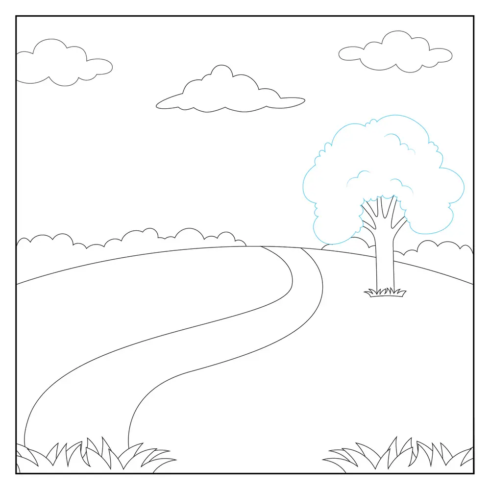 How To Draw A Garden Step By Step