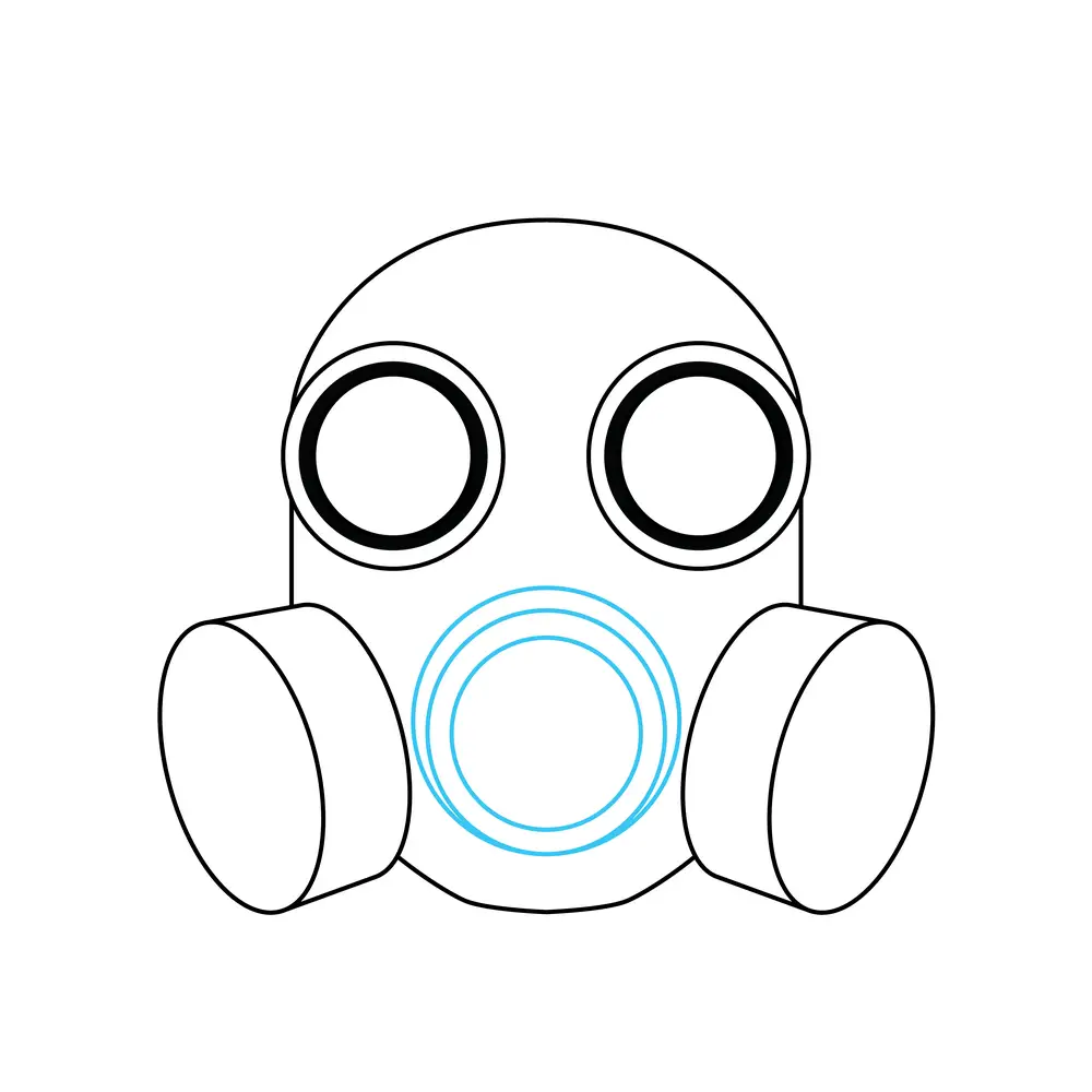 How to Draw A Gas Mask Step by Step Step  5