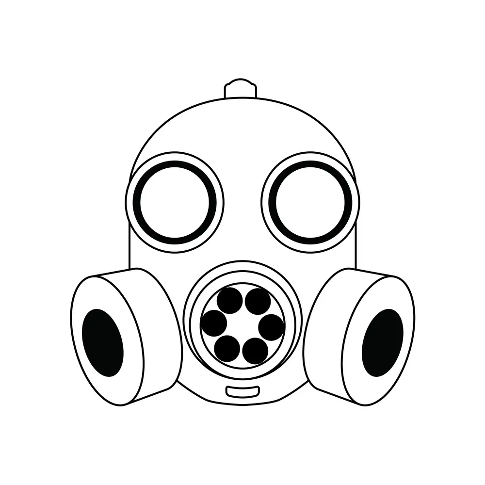 How to Draw A Gas Mask Step by Step Step  9