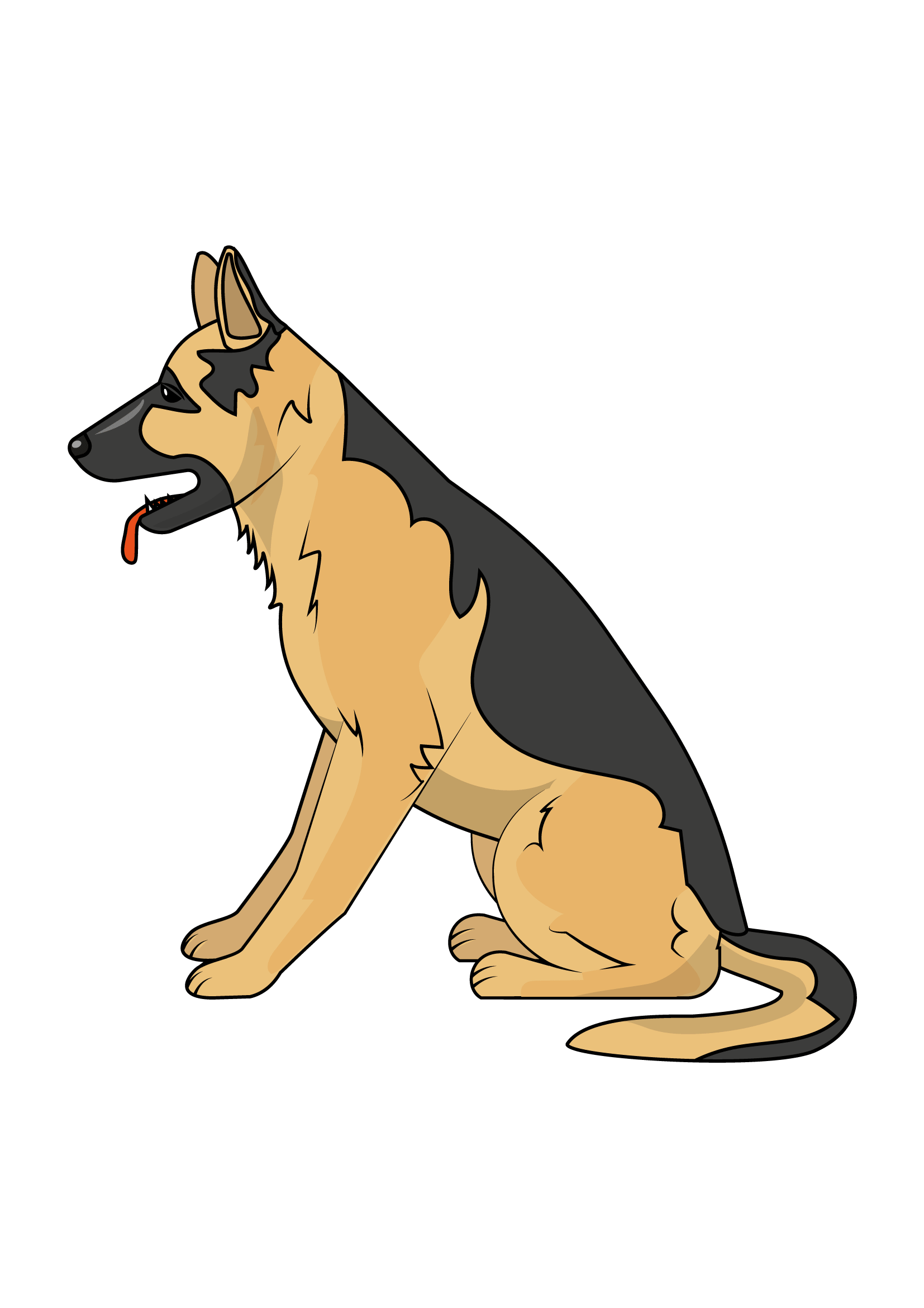 How to Draw A German Shepherd Step by Step Printable