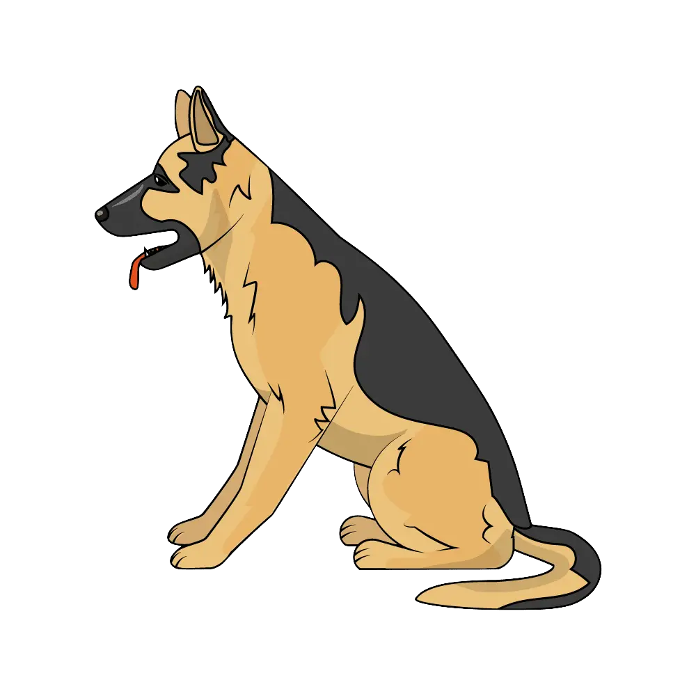 How to Draw A German Shepherd Step by Step Thumbnail