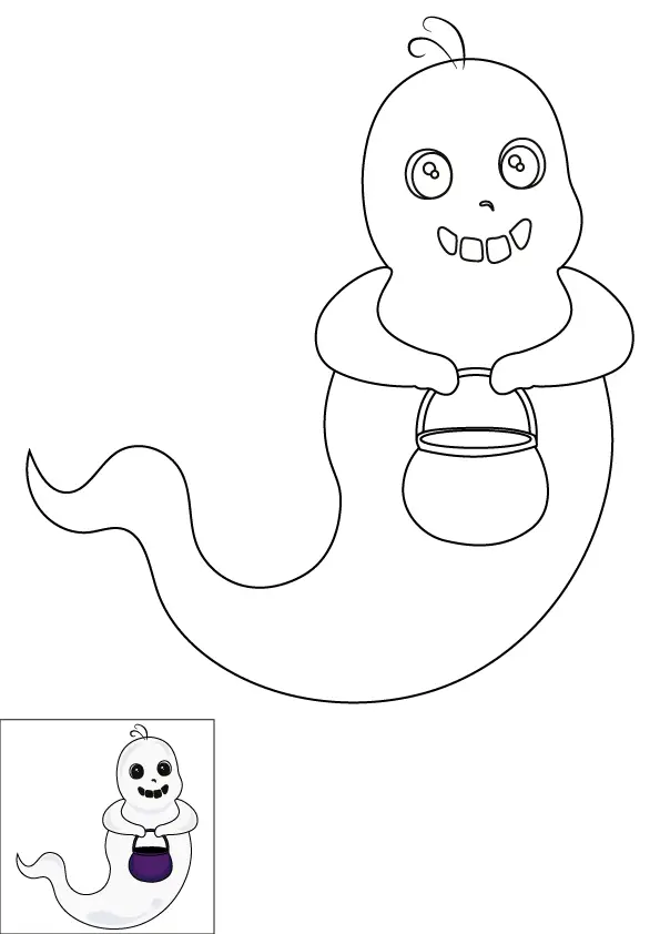 How to Draw A Ghost Step by Step Printable Color