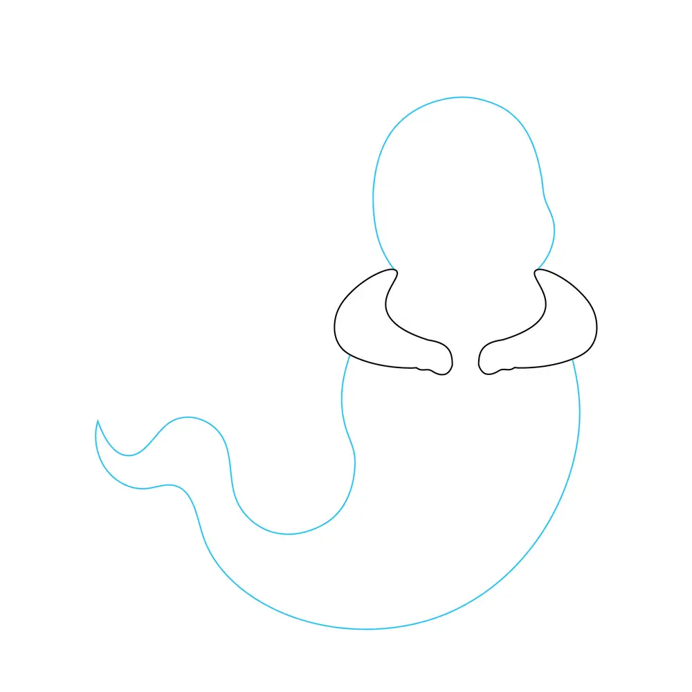 How to Draw A Ghost Step by Step Step  2