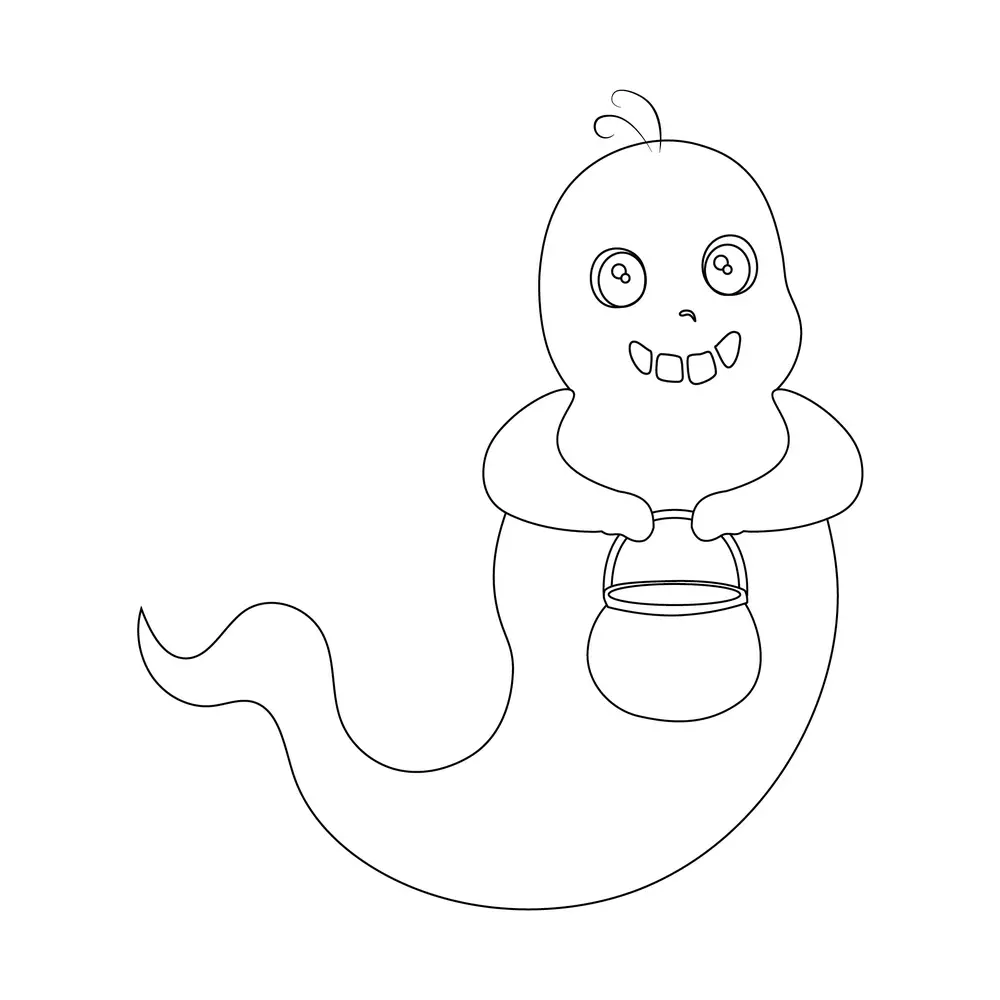 How to Draw A Ghost Step by Step Step  9