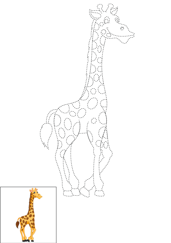 How to Draw A Giraffe Step by Step Printable Dotted