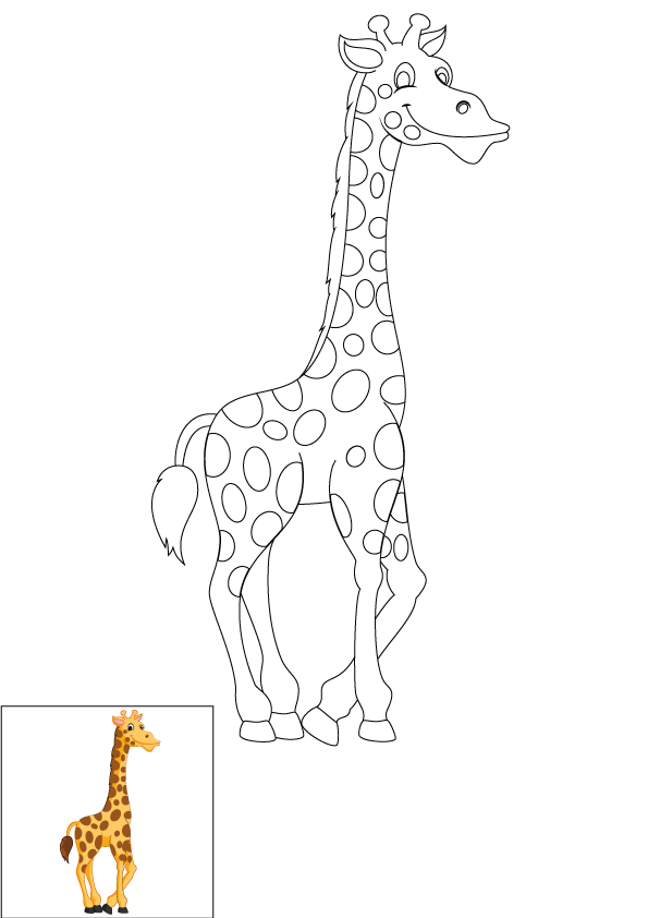 How to Draw A Giraffe Step by Step Printable Color