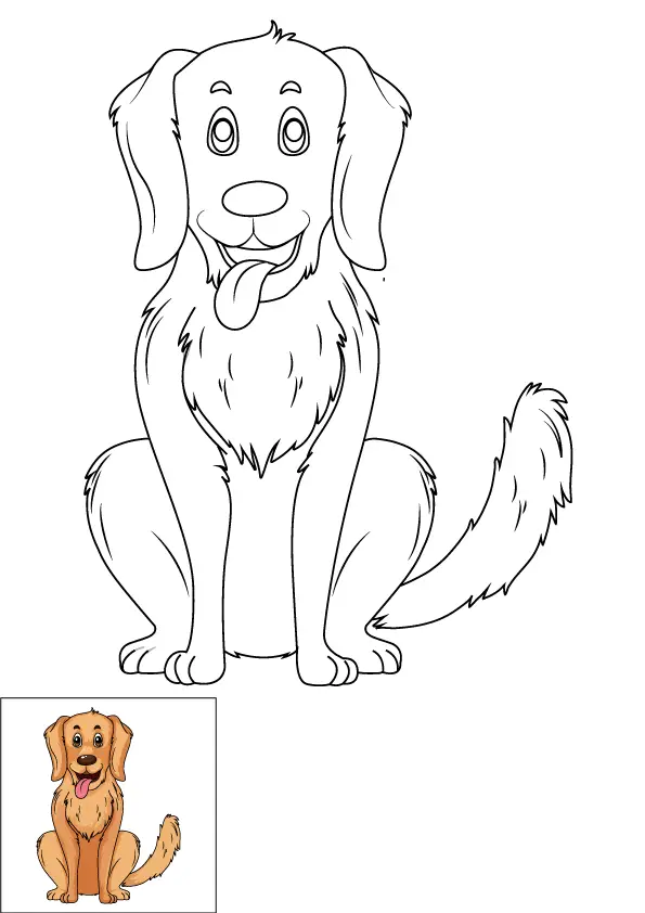 How to Draw A Golden Retriever Step by Step Printable Color