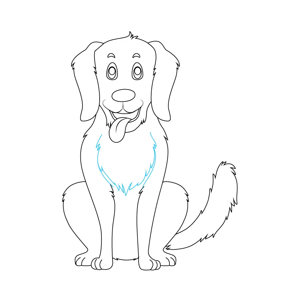 How to Draw A Golden Retriever Step by Step Step  9